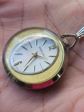 Vintage Bradley Swiss Made Pocket Watch Hand Winding Manual Analog Watch necklac